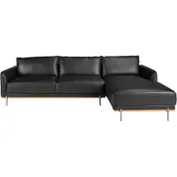 ANGEL CERDA SL Angel Cerdá Chaise longue droite Canapé en cuir noir 6197