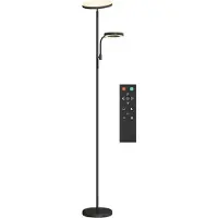 HOMCOM Lampadaire LED 42W lampadaires sur pied salon dimmable 2700K-6500K lampe sur pied avec 4 couleurs variation continue, 4 modes scène, télécommande et contrôle tactile, fonction mémoire, noir