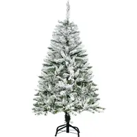 HOMCOM Sapin de Noël Artificiel enneigé 120H cm 200 Branches épines Imitation Nordmann Grand réalisme