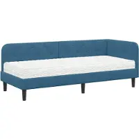 vidaXL Cadre de lit d'angle bleu 80 x 200 cm Velours