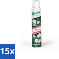 Batiste - Naturellement fibre de bambou & gardénia - Shampooing sec - Fortifie et rafraîchit - 100 % naturel - 200 ml - Pack avantage - 15 pièces