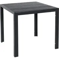 StarTech.com Table de jardin - Table de salle à manger d'extérieur - Cadre en aluminium - Plateau de table en WPC - Carré 75×75×72 cm - Résistant aux intempéries - Pour 4 personnes - Noir