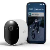 Arlo Caméra de surveillance Pro 6 2K+, caméra de sécurité IP, intérieur et extérieur, filaire et sans fil, 7,5 m, compatible avec Amazon Alexa et Google Assistant, version Auto