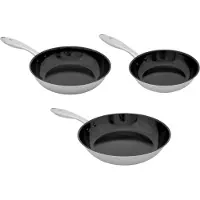 Shiori Ensemble de poêles à frire à revêtement céramique 20 cm, 24 cm, 28 cm StainlessSteel304zestawpatelniceram