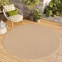 Tapiso Tapis d'extérieur MONO, rond, moderne, uni, pour l'intérieur et l'extérieur, OEKO-TEX, 120 x 120 cm