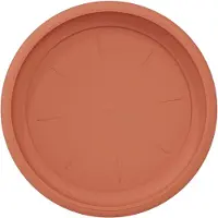 vidaXL Plateau À Fleurs Rond 6 Pcs Rouge Brique Ø 14 X 2 Cm Plastique