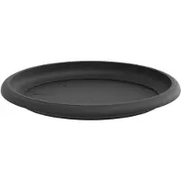 vidaXL Plateau À Fleurs Rond 24 Pcs Noir Ø 14 X 2 Cm Plastique