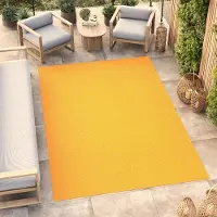 Tapiso Tapis d'extérieur MONO Modern Jaune Intérieur/Extérieur ÖKO-TEX 120 x 170 cm