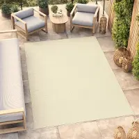 Tapiso Tapis d'extérieur MONO Modern Crème Intérieur/Extérieur ÖKO-TEX 160 x 220 cm