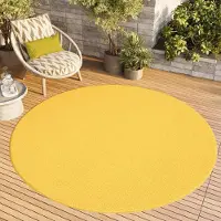 Tapiso Tapis d'extérieur MONO, rond, moderne, uni, pour l'intérieur et l'extérieur, OEKO-TEX, 120 x 120 cm