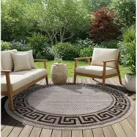 Tapiso Tapis rond en sisal MELISSA, pour l'intérieur et l'extérieur, OEKO-TEX, 140 x 140 cm