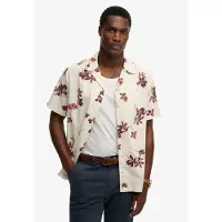 Superdry Chemise crème / bleu marine / orange fluo