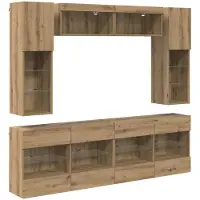 vidaXL Ensemble de meubles muraux pour télévision, 6 pièces, en bois stratifié imitation chêne artisanal