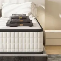 DEWINNER Housse de Matelas et Matelas 140 x 200, 2 Personnes,épaisseur 22cm+Parure de lit+Housse Couette+Housse d'oreiller