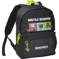 Minecraft Juvenil Adaptable Hostile Behavior 42.5x31x13.5 Cm 18l Backpack Noir Enfants