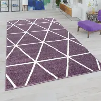 Paco Home Tapis de salon Couleurs pastel modernes Style scandinave Motif losanges Dimensions 70 x 250 cm