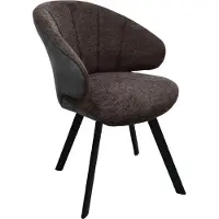 NABER Brezo 1AS, chaise, piétement noir mat, fixe, ovale, revêtement marron