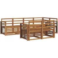 vidaXL Ensemble de salon de jardin , 7 pièces, en polyester naturel
