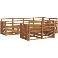 vidaXL Ensemble de salon de jardin , 7 pièces, en polyester naturel
