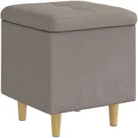 vidaXL Pouf de rangement avec coussin Taupe 40 x 40 x 45 cm Tissu