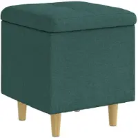vidaXL Pouf de rangement vert foncé 40 x 40 x 45 cm Tissu