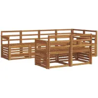 vidaXL Ensemble de salon de jardin , 7 pièces, en polyester naturel
