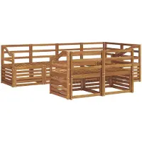 vidaXL Ensemble de salon de jardin , 7 pièces, en polyester naturel
