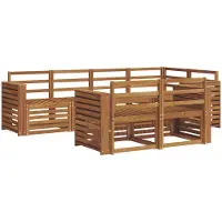 vidaXL Ensemble de salon de jardin , 7 pièces, en polyester naturel