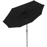 Happy Garden Parasol droit HAPUNA rond 3,30m de diamètre noir
