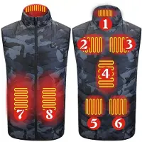 INF Gilet Chauffant Camouflage Huit Zones - Alimentation USB, 3 Niveaux 3XL