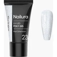Nailura - Poly Gel 23 - Silver Glitter - 30 ml (Argent scintillant)
