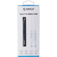 ORICO AH-13-GY-BP (USB-C, 4 ports), Station d’accueil + hub USB, Gris