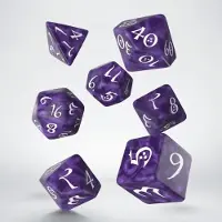 Q-workshop SCLE1B - Classic RPG Lavande & blanc, jeu de dés (7 pièces)