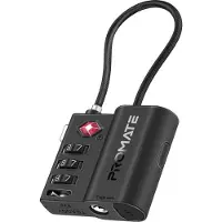 Promate TagLock serrure à bagages avec tracker (Apple Find My), Traceur, Noir