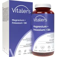 Vitaler's Magnésium 100 mg + potassium 150 mg + vitamine B6 6 mg de Vitaler – 120 gélules, végétalien, cure de 4 mois