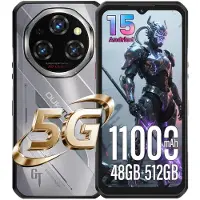 Oukitel WP62 5G Smartphone Incassable 48Go RAM + 512Go ROM 11000mAh/33W 120Hz 108MP+32MP 6.6" Telephone Portable Incassable Android 15 - Argent