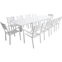 Happy Garden Salon de jardin VENEZIA extensible 180/300 en aluminium 10 places - blanc