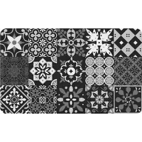Douceur D`Interieur Tampon en mousse imprimé SALOU, 45 x 75 cm, noir
