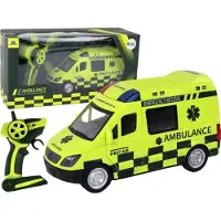 Lean Toys Ambulance jaune télécommandée avec lumières
