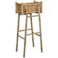 vidaXL Jardinière Avec Support Naturel 50 X 38 X 114 Cm Bambou