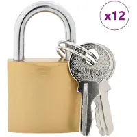 vidaXL U Lock avec Clés 12 pcs Laiton Fer