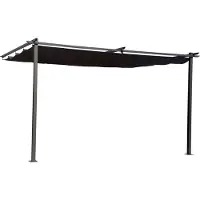 HABITAT ET JARDIN Pergola Adossée En Métal Avec Toit Rétractable - 3 X 4 M - Gris Anthracite