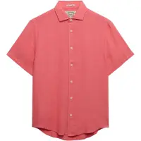 Superdry Riviera Linen Short Sleeve Shirt Rose 3XL Homme
