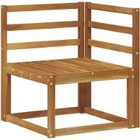 vidaXL Canapé d'angle d'extérieur en bois massif d'acacia naturel 63 x 63 x 73 cm