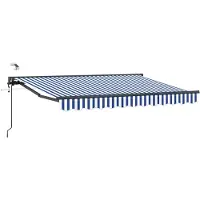vidaXL Store électrique rétractable bleu, blanc, anthracite 2,5 x 2 m