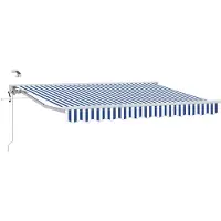 vidaXL Store électrique rétractable bleu et blanc 2,5 x 2 m