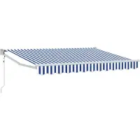 vidaXL Store extensible bleu et blanc 2,5 x 2 m