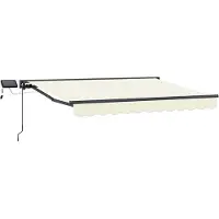 vidaXL Armature de store manuelle avec LED, couleur crème et anthracite, 2,5 x 2 m