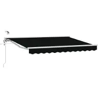 vidaXL Store électrique rétractable noir et blanc 3 x 2,5 m