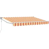 vidaXL Store extensible jaune, orange et blanc 3,5 x 2 m
